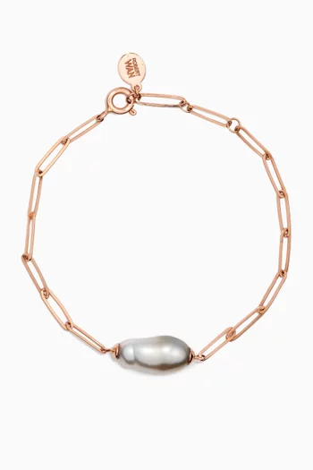 Pearl Chain Bracelet in 18kt Rose Gold
