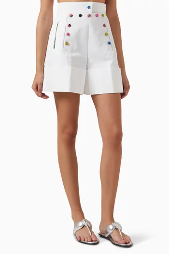 Onde-printed Shorts in Cotton-blend