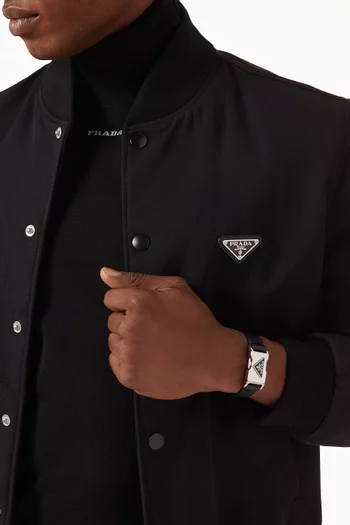 Logo Buckle Bracelet in Saffiano Leather