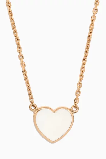 Heart Enamel Necklace in 18kt Yellow Gold