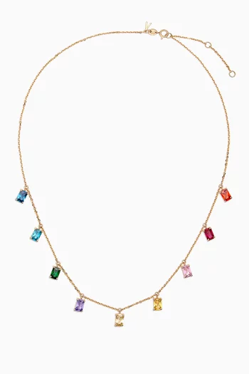 Rainbow Rock Emerald-cut Necklace in 18kt Gold