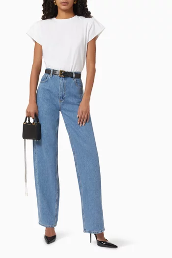 Padded Shoulder T-shirt in Cotton-jersey