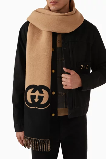 Interlocking G Scarf in Wool