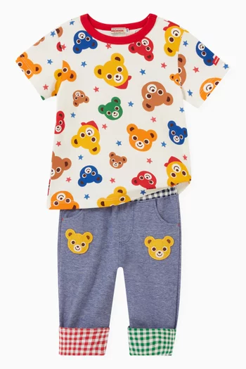 Bear Patch Pants in Cotton