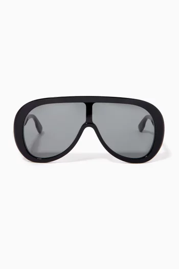 Injection Logo Framed Sunglasses in Acetate