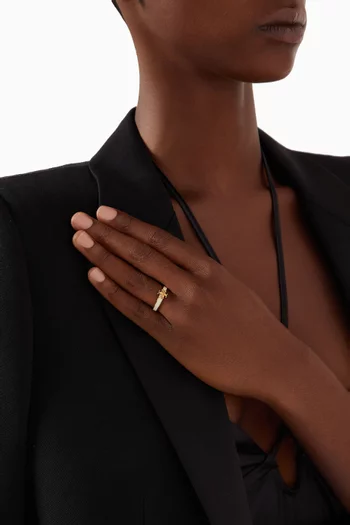 خاتم كيرا مطلي بالمينا نحاس مطلي بالذهب عيار 18