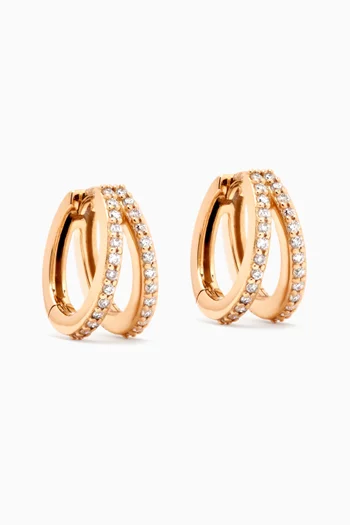 Double Time Diamond Huggies in 14kt Yellow Gold