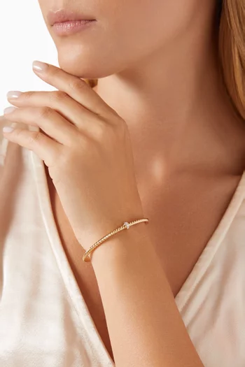Cable Classics Center Station Diamond Bracelet in 18kt Gold
