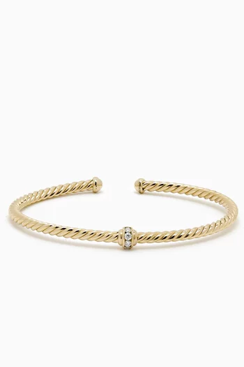 Cable Classics Center Station Diamond Bracelet in 18kt Gold