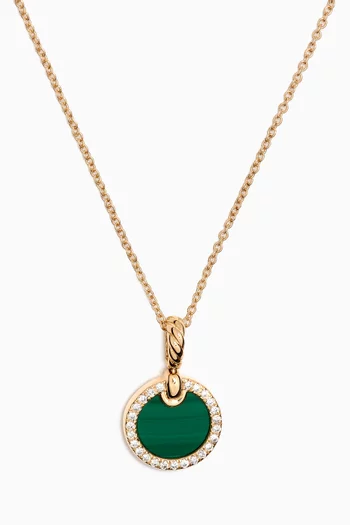 Petite DY Elements® Diamonds & Malchite Necklace in 18kt Gold
