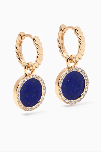 Petite DY Elements® Diamonds & Lapis Lazuli Drop Earrings in 18kt Gold