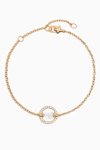Petite DY Elements® Diamonds & Mother of Pearl Bracelet in 18kt Gold