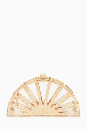 Paloma Fan Mini Clutch in Brass
