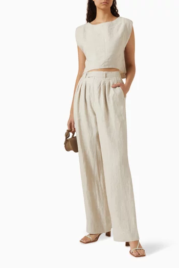 Martina Crop Top in Linen