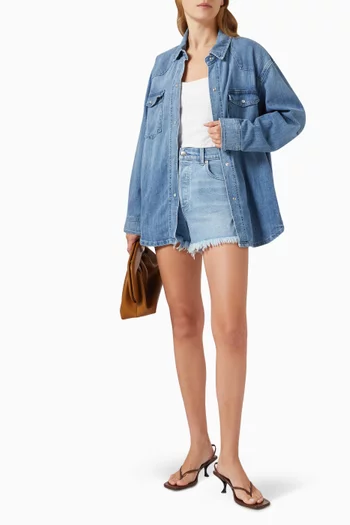 Adele A-line Shorts in Denim