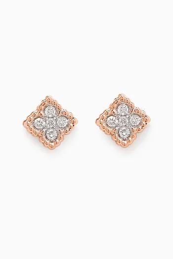 Sharazad Jasmin Diamond Stud Earrings in 18kt Rose Gold