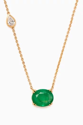 Oval-cut Emerald Necklace in 18kt Gold