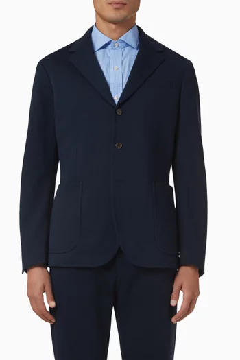 Single Breasted Blazer in Cotton-blend