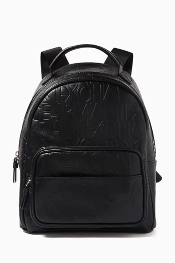 Backpack in AX Embossed Faux Leather