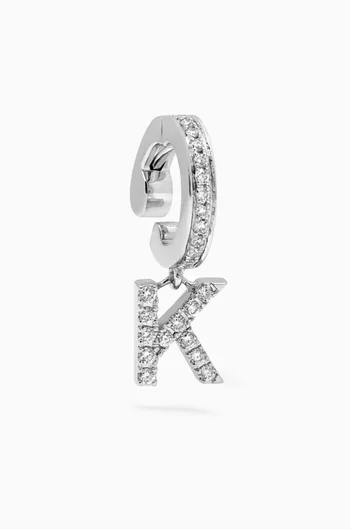 A2Z Letter "K" Single Ear Cuff in 18kt White Gold