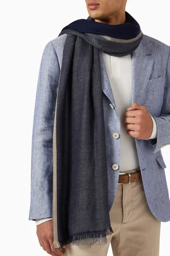 Colour-block Scarf in Cashmere
