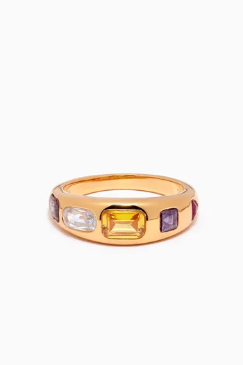 Be-jewelled Chunky Ring in 18kt Gold Vermeil