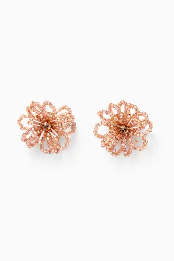 Les Bouquet Fleuri Clip-on Studs in Gold-plated Brass