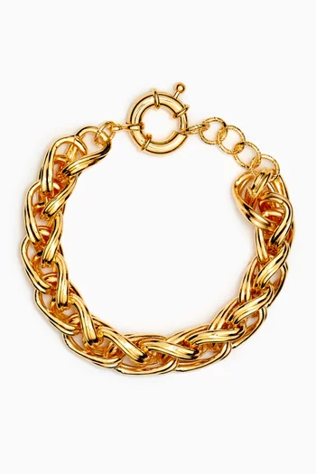 Elizabeth Single Chain Bracelet in 24kt Gold-plated Brass