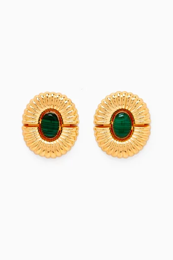 Sonia Sun Pearl Earrings in 24kt Gold-plated Brass
