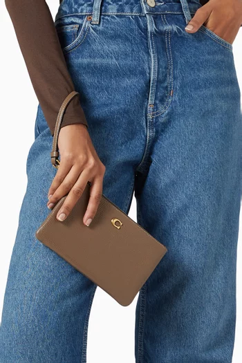 Small Wristlet Pouch in Leather