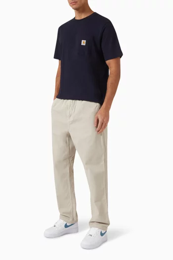 تي شيرت بجيب خارجي وشعار الماركة قطن جيرسيه