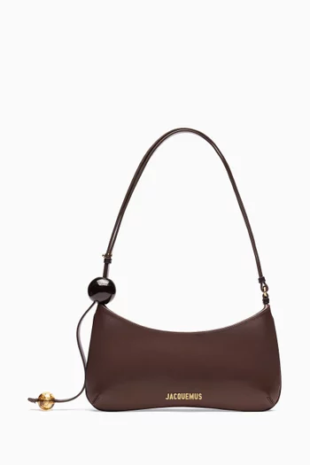 Le Bisou Perle  Zip Shoulder Bag in  Leather
