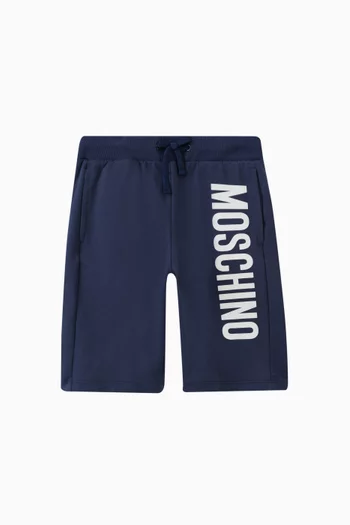 شورت قطن بطبعة شعار الماركة