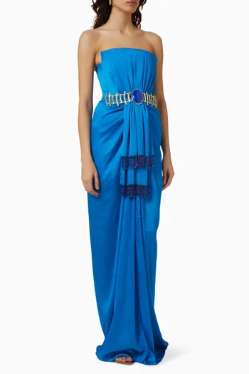 Strapless Maxi Dress in Satin