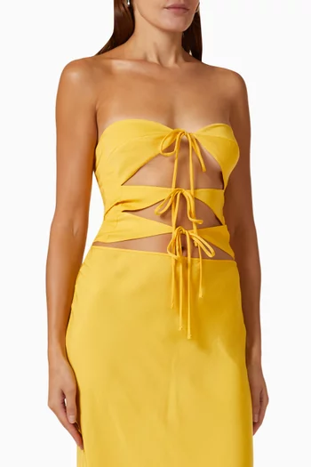 Sunny Front-tie Strapless Top