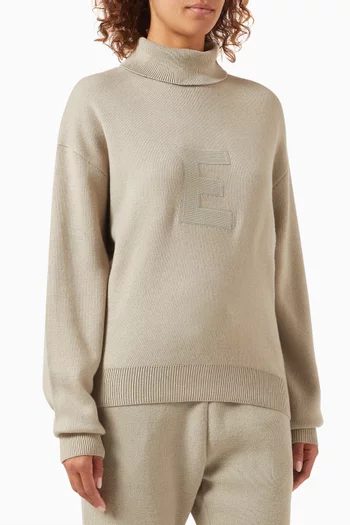 E Turtleneck Sweater in Knit