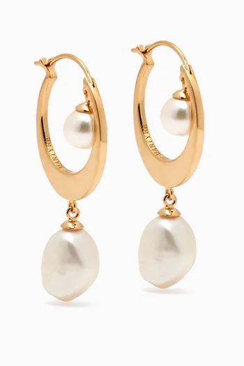 Alaia Pearl Earrings in 14kt Gold-vermeil