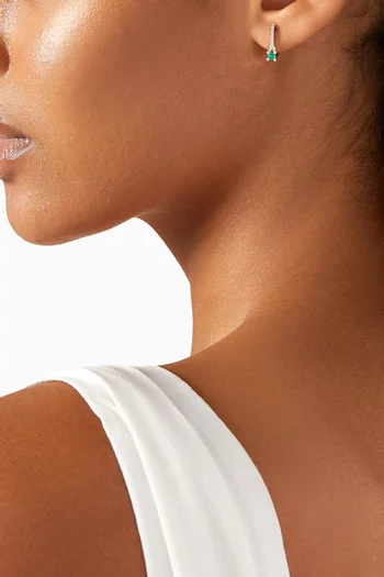 أقراط هاجي ميني مرصعة بماسات بافيه ذهب عيار 14