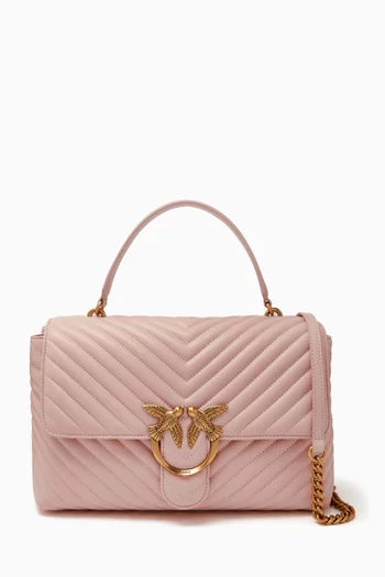 Classic Lady Love Puff Bag in Chevron Leather
