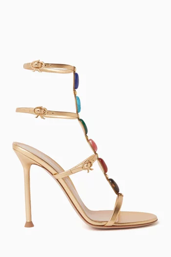 صندل شانتي بكعب 105 مم جلد نابا لامع