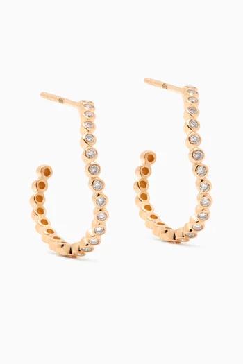 Diamond Bezel Wave Earrings in 14kt Gold
