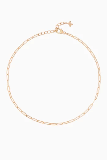 Mini Paperclip Chain Anklet in 14kt Gold
