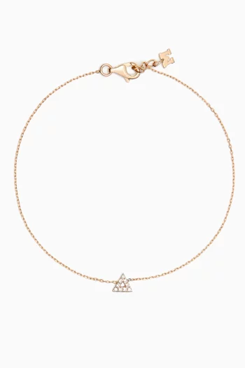 Mini Triangle Diamond Chain Bracelet in 14kt Gold