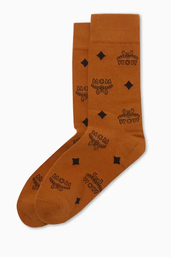 Monogram Socks in Cotton Knit