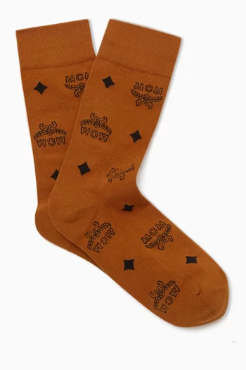 Monogram Socks in Cotton Knit
