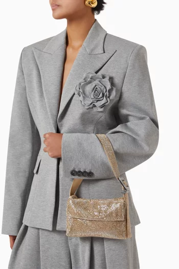 Mini Vitty Mignon Shoulder Bag in Rhinestone Crystal Mesh