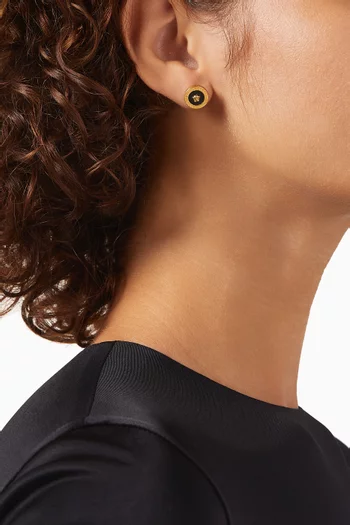 Resin Medusa Stud Earrings in Brass