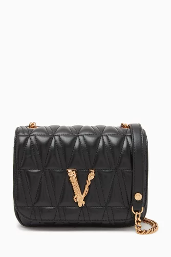 Small Virtus Quilted Shoulder Bag in Leather