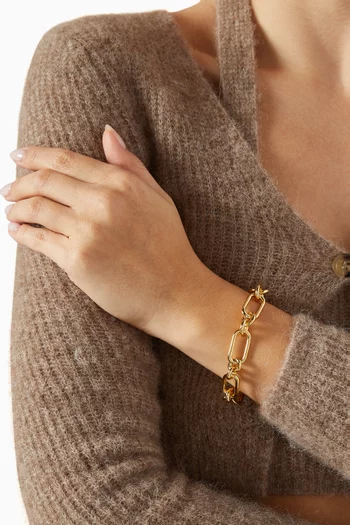 Chunky Chain Bracelet in 18kt Gold-plated Brass