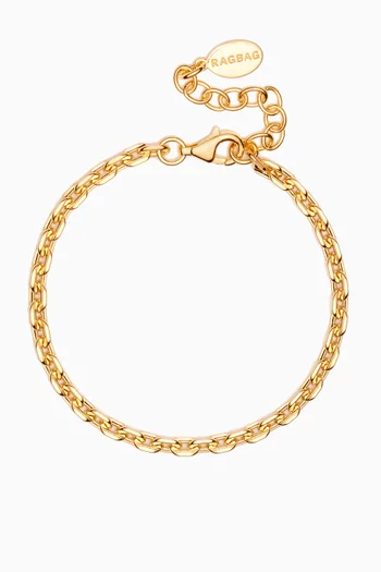 Cable Chain Bracelet in 18kt Gold-plated Brass